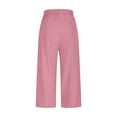 thumbnail image 7 of biudgviw Womens Capri Pants Elastic Waisted Soft Pajama Pants Athletic Running Cropped Pants with Pockets Summer Casual Trousers(Pink,X-Large), 7 of 7