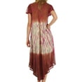 thumbnail image 2 of Sakkas Mika Ombre Floral Caftan Dress - Brown / Cream - One Size, 2 of 5