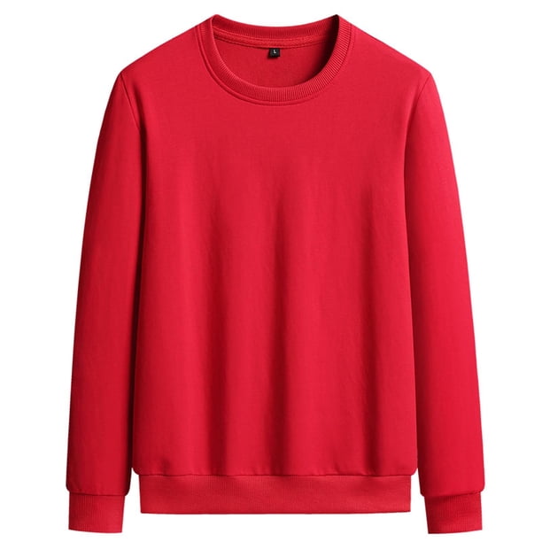Blusas y camisas de manga larga y cuello redondo para hombre, moda informal, cómodas, lisas, holgadas, de manga larga y cuello redondo, sudaderas, blusa tipo pulóver para hombre, blusa de poliéster.