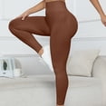 thumbnail image 6 of ITSAME Womens Workout Leggings, Hip Lifting High Waisted Tight Fitting Seamless Running Yoga Athletic Pants Brown S, 6 of 7