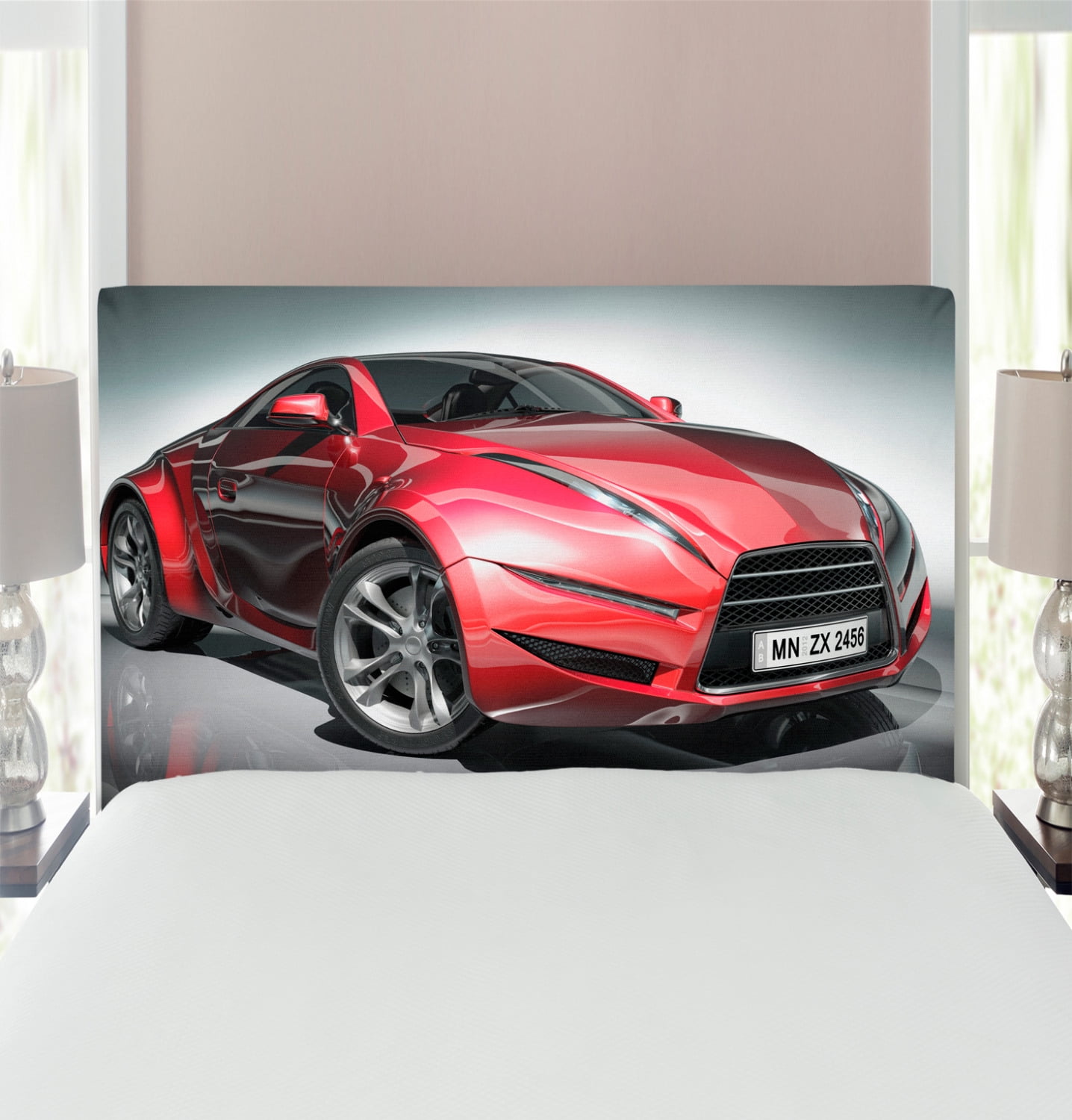 Cars Headboard, Modern Era Sports Car Designed for Spirited Performance