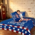 thumbnail image 4 of Manfei Grunge Map Stars Full Size Comforter Sets, America 250th Birthday Bedding Comforter Set, Red Blue White, Navy Reversible 3-Piece, 1 Comforter and 2 Pillowcases, 4 of 6