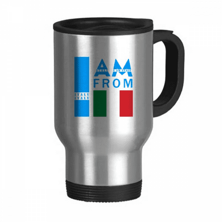 

I Am From Italy Art Deco Fashion Travel Mug Flip Lid Stainless Steel Cup Car Tumbler Thermos