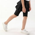 thumbnail image 6 of Tdoqot Girls Yoga Shorts with Skirt- High Waist Summer Ruffle Soft Cotton Kids Dance Shorts Black Size 12, 6 of 7
