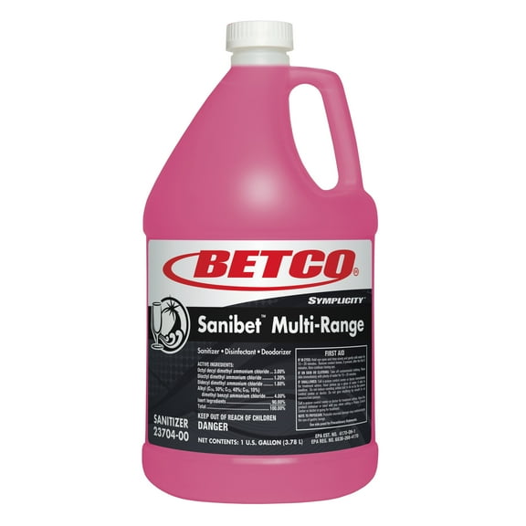 Betco BET2370400CT 1 gal Symplicity Sanibet Multi-Range Sanitizer Disinfectant Deodorizer - Pack of 4