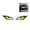 D, variant on Cat Eyes Car Stickers, 3D Stereo Reflective Eyes Stickers, 3D Car Auto Rear View Mirror Windows Stickers, Waterproof Funny Decals for Truck SUV Car Body Window Bumper - Green