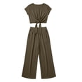 thumbnail image 6 of EazyTech Women 2 Piece Lounge Sets 2026 Casual Summer Outfits Cap Sleeve Strappy Crop Tops Wide Leg Pant Tracksuit, 6 of 6