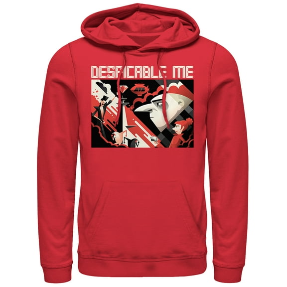 Men's Despicable Me 3 Modern Gru Scene  Pull Over Hoodie Red Medium