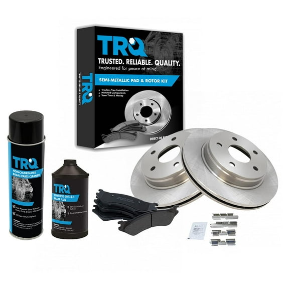 TRQ Front Metallic Brake Pad & Rotor Kit w/Chemicals for Dodge Ram Pickup Truck BKA15829