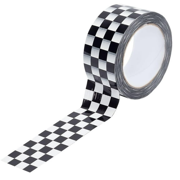 1Roll Checkered Flag Tape Checkered Duct Tape Race Car Tape Printed Tape Black and White TapeRoll 100m