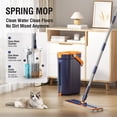 thumbnail image 2 of TOPCHANCES Flat Mop System, Mop and Bucket with Wringer Set, Flat Squeeze Mop with 2pcs Microfiber Pads (Blue), 2 of 10