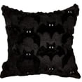 thumbnail image 2 of Bat Halloween Throw Pillow Cover – 3D Glowing Eyes Gothic Holiday Cushion Case, Soft Textured Black Decor for Sofa Bed, Spooky Seasonal Accent, 2 of 7