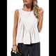 thumbnail image 1 of Camisetas Sin Mangas Tipo Babydoll con Peplum para Mujer, Camisetas Holgadas de Verano, Blusas Casuales con Frunces y Fluidas S, 1 of 10