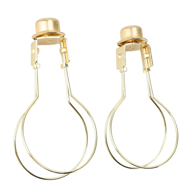 2pcs Bulb Clip Adapter Clip On Lampshade Adapter, Metal Wire Rust Proof Clip On Bulb Lampshade Holder with Finial Top for DIY Table Floor Lamp