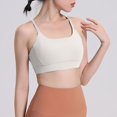 thumbnail image 4 of Women's Sports Bra Sports Bra Vest Push-Up Yoga Fitness Sports Bra With Removable Chest Pad Bras for Women No Underwire White S, 4 of 6