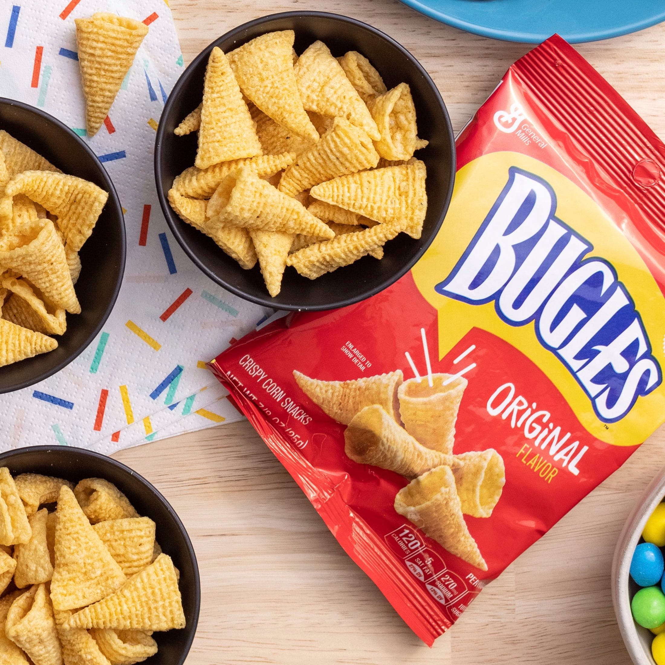 (4 pack) Bugles Original Crispy Corn Snacks, Party Snacks Multipack, 10 Count, 8.75 oz