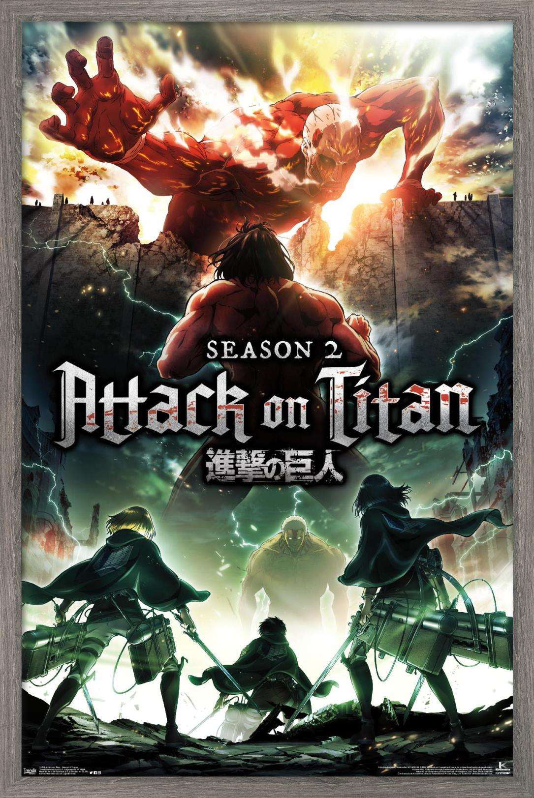 Attack on Titan Fire Poster Wall Art by Trends 23" x 34" Anime Art 