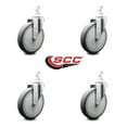 thumbnail image 2 of 6 Inch Thermoplastic Rubber Wheel Swivel 3/4 Inch Square Stem Caster Set SCC, 2 of 2