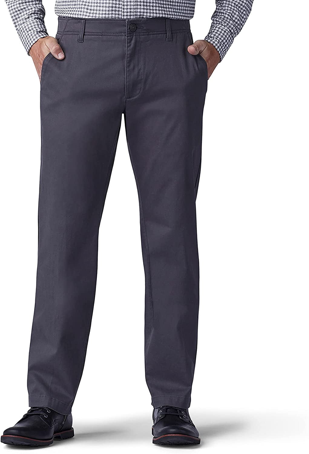 Men's Lee Performance Series Extreme Comfort Khaki Straight-Fit Flat-Front  Pants Charcoal 