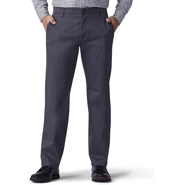 Men's Lee Performance Series Extreme Comfort Khaki Straight-Fit Flat-Front  Pants Charcoal 