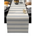 thumbnail image 2 of Blue Stripes Cotton Linen Small Table Runner 13 x 48 inch Modern Minimalist Striped Farmhouse Beige Non-slip Rectangular Dining Table Decor for Wedding Party Holiday Dinner, 2 of 8