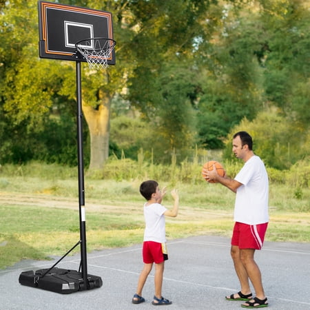 Dkelincs 7-10 ft Height Adjustable Basketball Hoop 44 in Basketball Backboard with Stand and Wheels for Kids & Teen