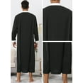 thumbnail image 4 of Unique Bargains Men's Nightshirt Contrast Color Banded Collar Long Sleeves Nightgown L Black, 4 of 6