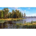 thumbnail image 3 of Basov, Sergej 24x16 Black Modern Framed Museum Art Print Titled - Forest lake, 3 of 5