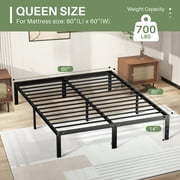 Queen Size Bed Frame Classic Metal Bed Frame Foundation with Under Bed Storage/No Box Spring Needed
