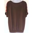 thumbnail image 4 of Willow Bay Brown Printed Short Sleeve Shirt Blouse, Women's Large, 4 of 4