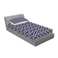 thumbnail image 2 of Nautical Fitted Sheet & Pillow Sham Set, Indigo Color Inspired Background with Zig Zag Patterned Modern Design Art, Decorative Printed 4 Piece Bedding Decor Set, Twin, Dark Purple White, by Ambesonne, 2 of 3