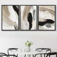 thumbnail image 5 of IDEA4WALL 3 Panels Framed Canvas Print Wall Art Set Duotone Black Tan Paint Strokes Abstract Shapes Illustration Modern Art Decorative Nordic Artwork Housewarming - 16"x24"x3 Panels Black, 5 of 5