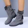 thumbnail image 6 of Suokom Boots for Women, Plus Size Winter New Woolen Yarn Snow Boots Back Strap Boots, Shoes Boots for Women Girls, 6 of 7
