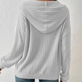 thumbnail image 3 of Kadahis Womens Long Sleeve Solid Color Knitted Sweaters Casual Solid Color Hoodies Sweater Tops Pullover, 3 of 5