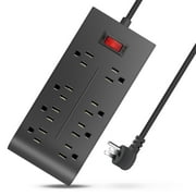 Mixfeer Power Strip, Surge Protector with 8 Outlets, 3.5 Feet Extension Cord, 1490 Joules, Black