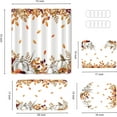 thumbnail image 6 of 4PCS Fall Pumpkins Maple Leaf Shower Curtain Sets, with Non-Slip Rugs, Toilet Lid Cover and Bath Mat Autumn Leaves Harvest Thanksgiving Farmhouse Watercolor Seasonal for Bathroom Decor, 72X72, 6 of 6