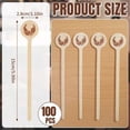 thumbnail image 3 of 100 Count 5.9 Inch Wooden Coffee Stirrers with Eagle Printed Pattern, Round Head Design, Disposable Biodegradable Beverage Stir Sticks for Coffee, Cocktails and Milk Tea, 3 of 7