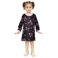 thumbnail image 2 of Girls' long-sleeved dress Pink Purple Bow Heart Girls' A-line dress with ribbed cuffs Soft and comfortable, 2 of 6