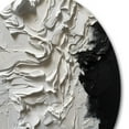 thumbnail image 4 of Designart "Tranquility Unleashed White and Black I" Abstract Marble Round Metal Art, 4 of 5