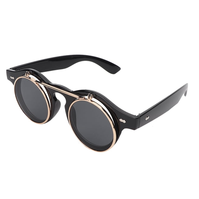 Gafas de sol con tapa Jadeshay Estilo punk vintage Montura redonda Construcción robusta