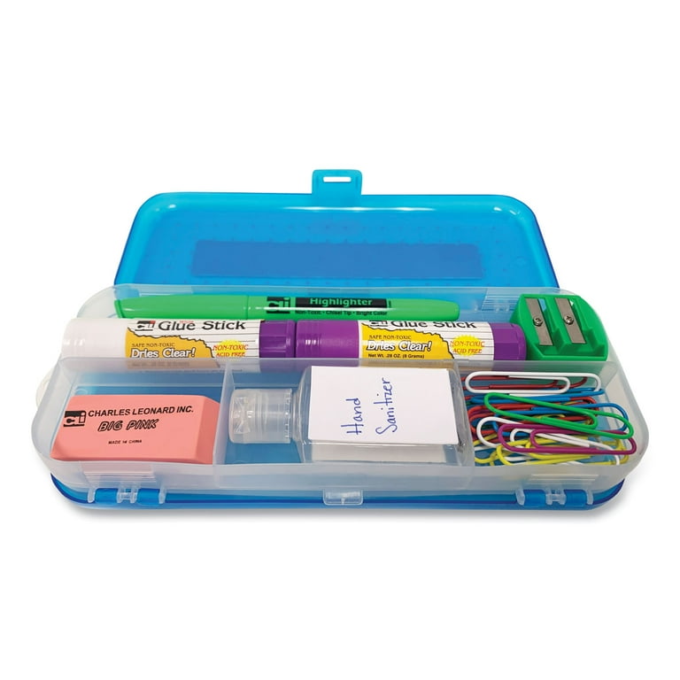 Double-Sided 5-Compartment Pencil Box, 8.5 x 3.5 x 1.5, Randomly Assorted Colors Double-Sided 5-Compartment Pencil Box, 8.5 x 3.5 x 1.5, Randomly Assorted Colors