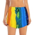 thumbnail image 2 of Goofa Rainbow Colored Printed Women 2 in 1 Running Shorts,Quick Dry Athletic Workout Shorts,High Waisted Athletic Shorts with Liner Pockets-Small, 2 of 9