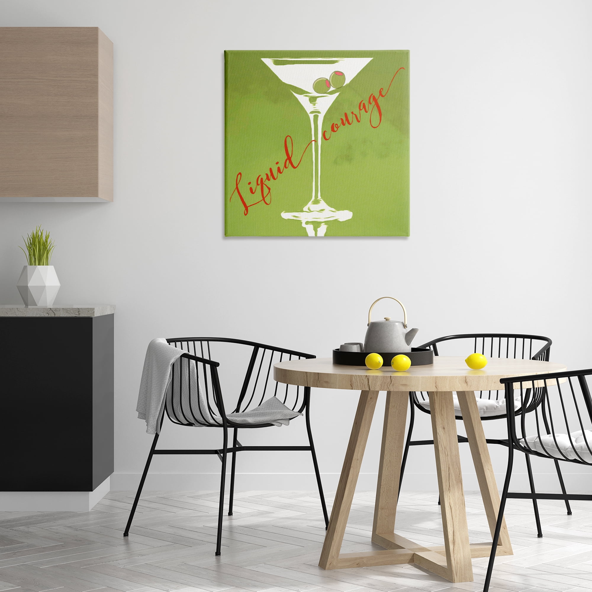 Stupell Industries Liquid Courage Sassy Martini Food & Beverage Painting Wrapped Canvas Art Print Wall Art, 30 x 30
