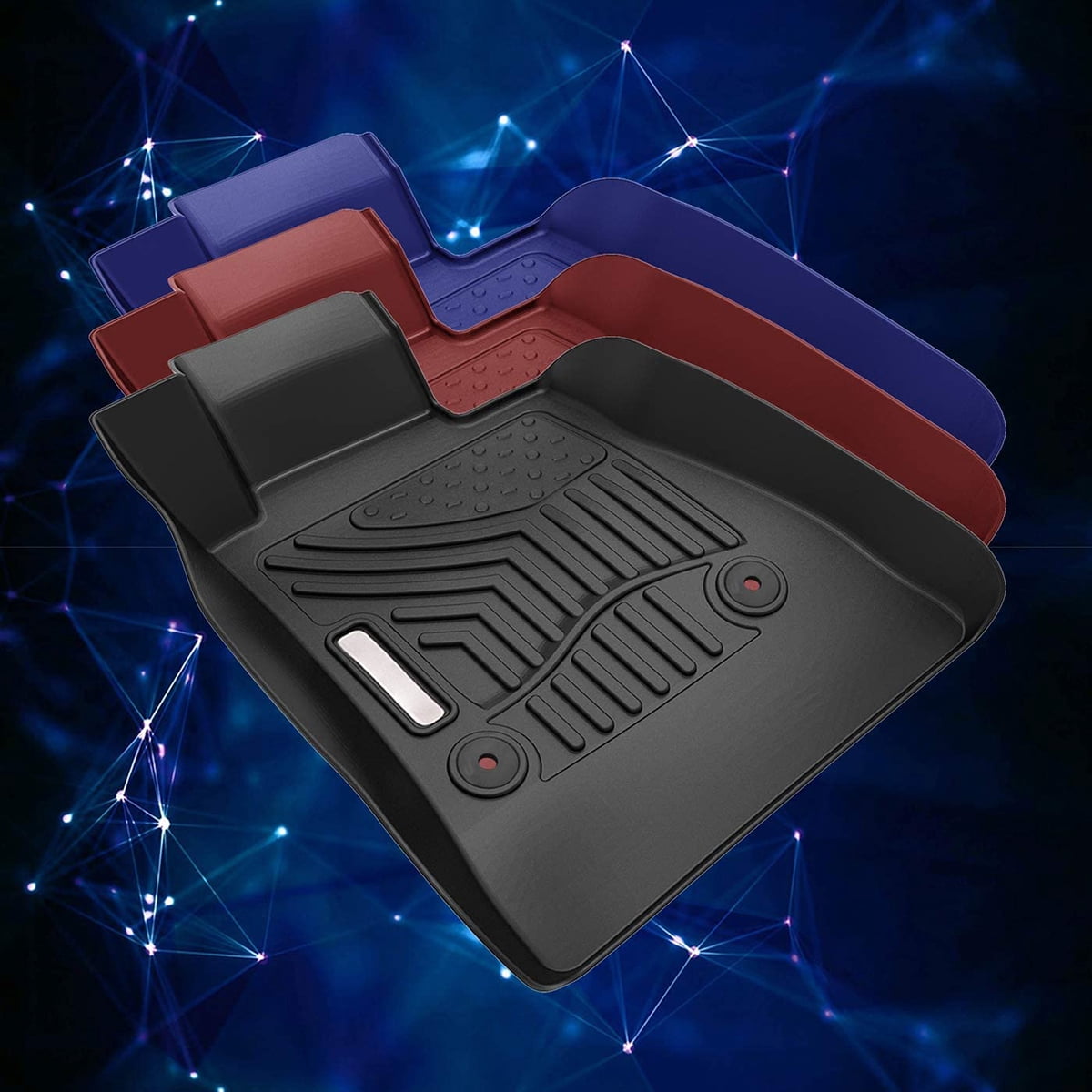 RVNI 3D Front and Rear 4 pieces Floor Mats for 2016-2023 Chevrolet Camaro, All-Weather Protection