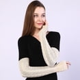thumbnail image 3 of Yoyauz Women's Long Fingerless Gloves Arm Warm Knit Thumbhole Stretch, 3 of 7