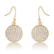 J Goodin E50188G-C01 22.25 mm 0.6 CT Elegant CZ Gold Plated Disk Earrings