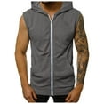thumbnail image 5 of NOLDARES Men's Sleeveless Tank Top with Hood Lightweight Quick Dry Workout Gym Athletic Muscle Shirts(GY1,M), 5 of 5