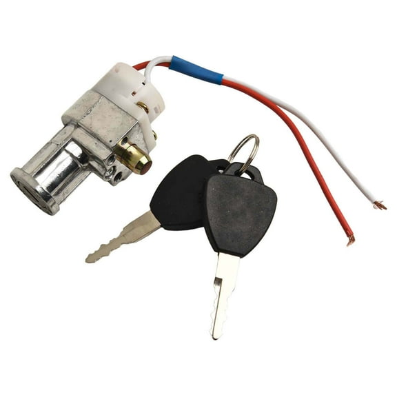 Battery Chager Ignition Switch Lock with 2 Keys for Motorcycle Electric Bike