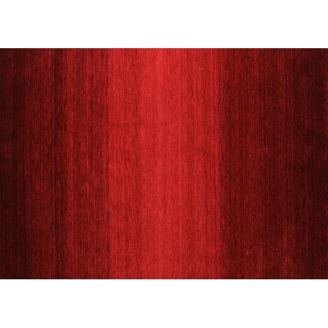Ahgly Company Indoor Rectangle Abstract Orange Contemporary Area Rugs, 5' x 7'