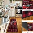 thumbnail image 3 of Christmas Red Truck Kitchen Rugs Set 2 Pieces Non Skid Kitchen Floor Rug and Mat Buffalo Plaid Check Merry Christmas Kitchen Rugs and Mats Carpets for Xmas Floor Decor 17"x47"+17"x30", 3 of 6